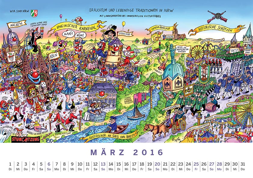 Neuer NRW-Kalender 2016 von Jacques Tilly Das Landesportal Wir in NRW