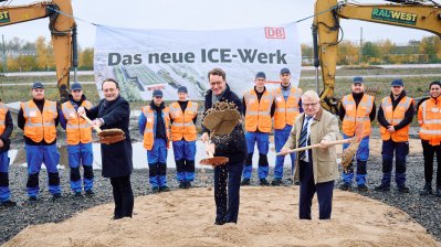 Ministerpräsident Hendrik Wüst bei Spatenstich für neues ICE-Werk in Dortmund