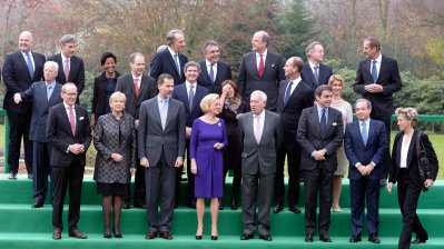 Gruppenfoto anlässlich eines Mittagessens mit dem Deutsch-Spanischen Unternehmerrat auf Einladung von Liz Mohn.