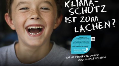Plakat "Klimaschutz ist zum Lachen?"
