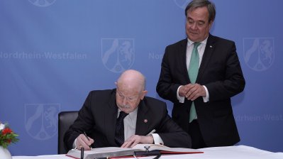 Ministerpräsident Laschet empfängt Fra‘ Giacomo Dalla Torre del Tempio di Sanguinetto, Staatsoberhaupt des Souveränen Malteserordens