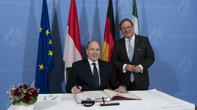 Ministerpräsident Armin Laschet empfängt Fürst Albert II. von Monaco