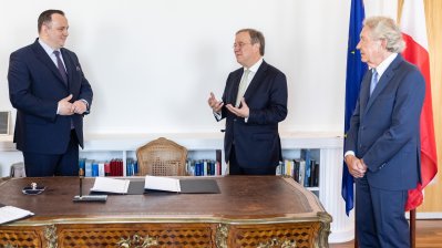 Ministerpräsident Laschet empfängt Schlesiens Marschall Jakub Chełstowski