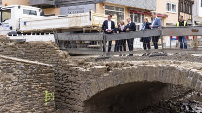 Ministerpräsident Hendrik Wüst besucht gemeinsam mit Bundeskanzler Olaf Scholz und Bundesinnenministerin Nancy Faeser Bad Münstereifel