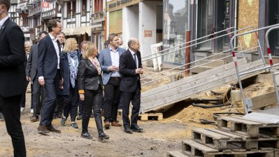 Ministerpräsident Hendrik Wüst besucht gemeinsam mit Bundeskanzler Olaf Scholz und Bundesinnenministerin Nancy Faeser Bad Münstereifel