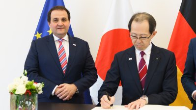 Ministerpräsident Hendrik Wüst trifft den Gouverneur der Präfektur Fukushima Masao Uchibori