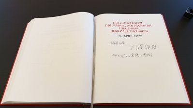 Ministerpräsident Hendrik Wüst trifft den Gouverneur der Präfektur Fukushima Masao Uchibori