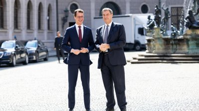 Gemeinsame Kabinettsitzung der Länder Nordrhein-Westfalen und Bayern in München