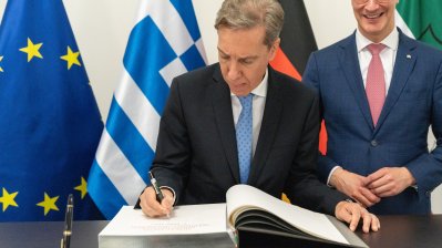 Ministerpräsident Hendrik Wüst empfängt den Botschafter Griechenlands