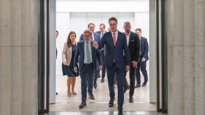 Ministerpräsident Hendrik Wüst empfängt Außenminister Dr. Johann Wadephul