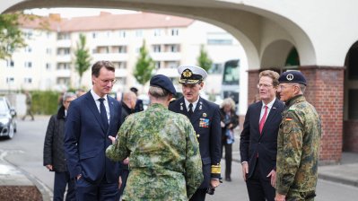 König Willem-Alexander, Bundespräsident Steinmeier und Ministerpräsident Wüst besuchen das 1. Deutsch-Niederländischen Corps