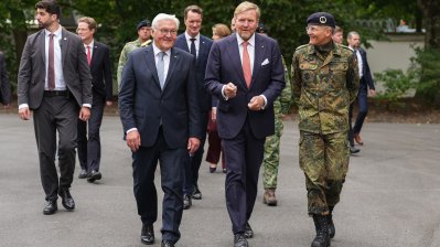 König Willem-Alexander, Bundespräsident Steinmeier und Ministerpräsident Wüst besuchen das 1. Deutsch-Niederländischen Corps