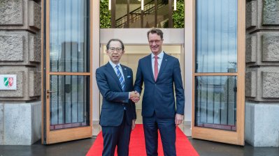 Ministerpräsident Hendrik Wüst empfängt Gouverneur der japanischen Präfektur Fukushima Masao Uchibori