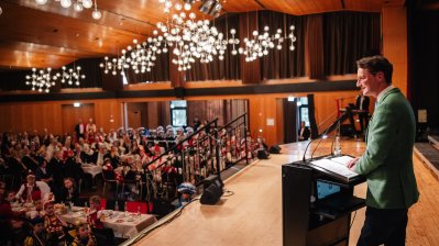 Ministerpräsident Hendrik Wüst während seiner Rede