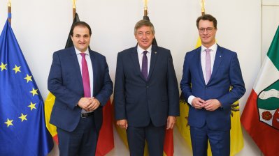 Ministerpräsident Hendrik Wüst empfängt den flämischen Ministerpräsidenten Jan Jambon