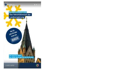 Ankündigung des Adventskonzert der Landesregierung in Paderborn