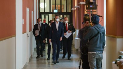 Gang zum Pressekonferenzraum