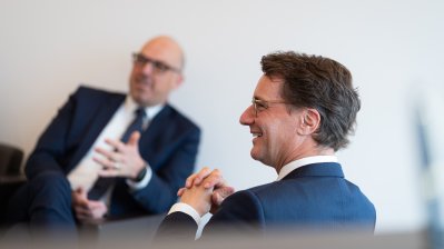 Ministerpräsident Wüst empfängt den Regierungschef des Fürstentums Liechtenstein zum Antrittsbesuch