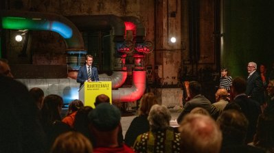 Ministerpräsident Hendrik Wüst eröffnet die Ruhrtriennale 2023 in Duisburg