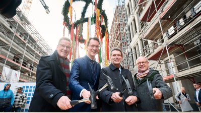 Richtfest des neuen Hüffer-Campus von Universität und Fachhochschule Münster