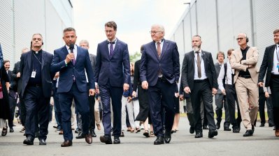 Ministerpräsident Hendrik Wüst und Bundespräsident Frank-Walter Steinmeier besuchen Siemens Energy in Mülheim an der Ruhr