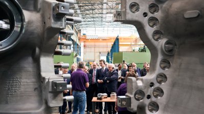 Ministerpräsident Hendrik Wüst und Bundespräsident Frank-Walter Steinmeier besuchen Siemens Energy in Mülheim an der Ruhr