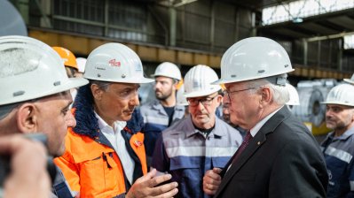 Bundespräsident Steinmeier und Ministerpräsident Wüst besuchen thyssenkrupp und Air Liquide