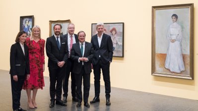 Ministerpräsident Armin Laschet begrüßt Kronprinzenpaar aus Norwegen zu Munch-Eröffnung im K20
