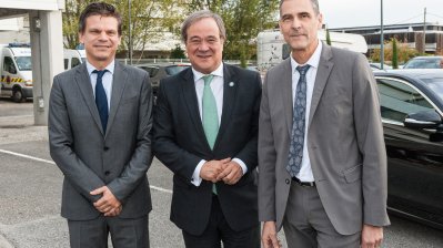 Kulturbevollmächtigter Armin Laschet nimmt am Deutsch-Französischen Ministerrat mit Bundeskanzlerin Angela Merkel und dem französischen Staatspräsidenten Emmanuel Macron in Toulouse teil