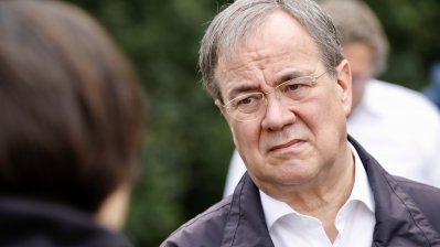 Bundespräsident Frank-Walter Steinmeier und Ministerpräsident Armin Laschet besuchen Erftstadt im Rhein-Erft-Kreis