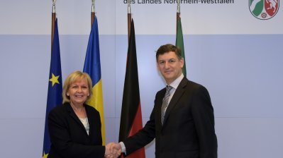 Ministerpräsidentin Hannelore Kraft empfängt Rumäniens Vize-Premier und Wirtschaftsminister Costin Borc