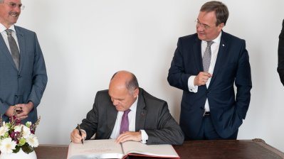Ministerpräsident Armin Laschet empfängt Österreichs Nationalratspräsidenten, Wolfgang Sobotka