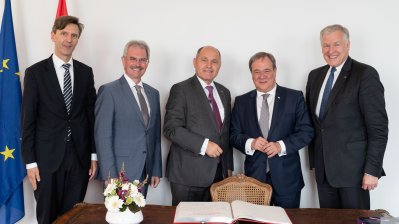Ministerpräsident Armin Laschet empfängt Österreichs Nationalratspräsidenten, Wolfgang Sobotka