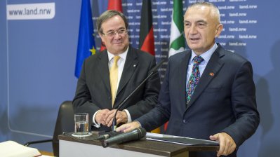 Ministerpräsident Armin Laschet empfängt den albanischen Staatspräsidenten Meta
