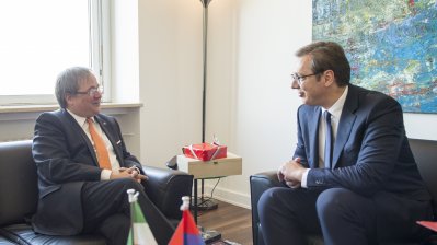 Ministerpräsident Laschet empfängt den Staatspräsidenten der Republik Serbien