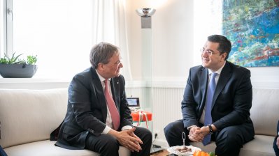 Ministerpräsident Armin Laschet empfängt den Präsidenten des Europäischen Ausschusses der Regionen Apostolos Tzitzikostas