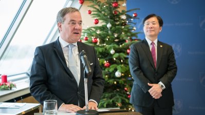 Ministerpräsident Armin Laschet empfängt den Minister für Handel, Industrie und Energie der Republik Korea, Yun-mo Sung