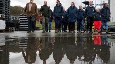 Ministerpräsident besucht gemeinsam mit Minister Krischer von Hochwasser bedrohte Gebiete 