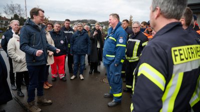 Ministerpräsident besucht gemeinsam mit Minister Krischer von Hochwasser bedrohte Gebiete 