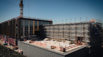 Richtfest des Forschungsgebäudes Modellfabrik Papier in Düren