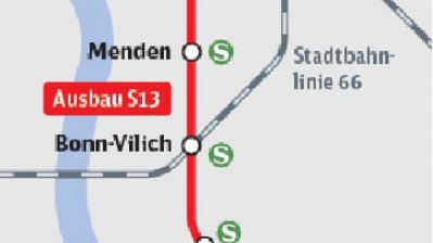 Grafik Ausbau Bahnstrecke Troisdorf-Bonn Oberkassel