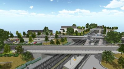 Animation des Verknüpfungshaltepunkts von S13 und Stadtbahnlinie 66 in Bonn-Vilich