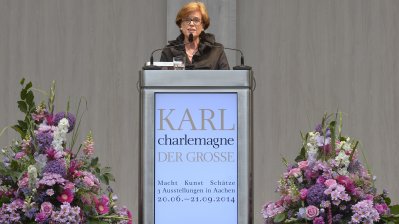 Ministerin Schäfer eröffnet Ausstellungs-Trilogie zum Karlsjahr 2014 in Aachen, 19.06.2014