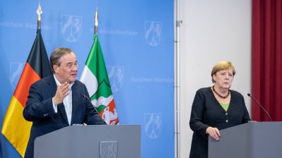 Bundeskanzlerin Angela Merkel und Ministerpräsident Armin Laschet im Märkischen Kreis und in Hagen