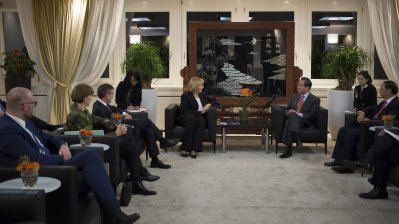 Politisches Gespräch zwischen Ministerpräsidentin Hannelore Kraft und dem chinesischen Außenminister WANG Yi.