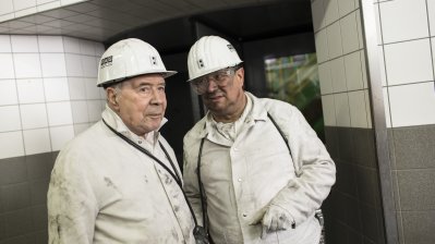 Ministerpräsident Armin Laschet unternimmt letzte Grubenfahrt mit Kumpeln in der Zeche Prosper-Haniel