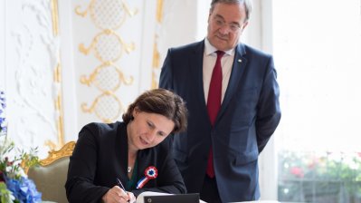 Ministerpräsident Armin Laschet trifft die französische Sportministerin Roxana Maracineanu in Aachen