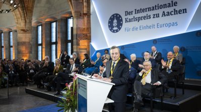 Mario Draghi während seiner Rede