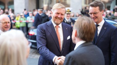 Gemeinsamer Besuch von König Willem-Alexander und Ministerpräsident Hendrik Wüst im Haus der Niederlande in Münster