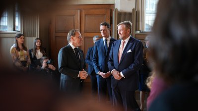 Gemeinsamer Besuch von König Willem-Alexander und Ministerpräsident Hendrik Wüst im Haus der Niederlande in Münster